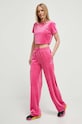Велюрова футболка Guess COUTURE V3BI01.KBXI2 рожевий AW24