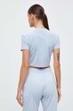 Odzież Guess t-shirt welurowy COUTURE V3BI01.KBXI2 niebieski