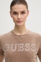 Guess tricou din velur COUTURE bej V3BI01.KBXI2