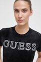 Велюрова футболка Guess COUTURE чорний V3BI01.KBXI2