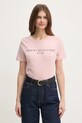 Бавовняна футболка Tommy Hilfiger рожевий WW0WW40276