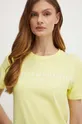 žltá Bavlnené tričko Tommy Hilfiger