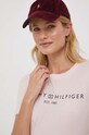 Bavlnené tričko Tommy Hilfiger ružová WW0WW40276