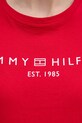 Bavlněné tričko Tommy Hilfiger červená WW0WW40276