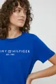 modrá Bavlnené tričko Tommy Hilfiger