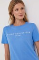 Tommy Hilfiger tricou din bumbac WW0WW40276 albastru SS25