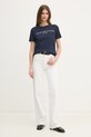 Tommy Hilfiger tricou din bumbac WW0WW40276 bleumarin SS25