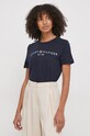 Βαμβακερό μπλουζάκι Tommy Hilfiger σκούρο μπλε WW0WW40276