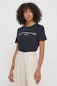 Bavlnené tričko Tommy Hilfiger tmavomodrá WW0WW40276