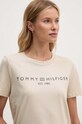 Îmbrăcăminte Tommy Hilfiger tricou din bumbac WW0WW40276 bej