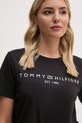 Bavlnené tričko Tommy Hilfiger čierna WW0WW40276