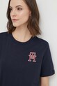 Bavlnené tričko Tommy Hilfiger WW0WW40837 tmavomodrá AW23