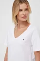 bela Bombažna kratka majica Tommy Hilfiger Ženski