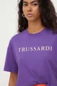 μωβ Βαμβακερό μπλουζάκι Trussardi