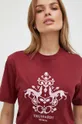 burgundské Bavlnené tričko Trussardi