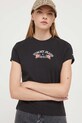 Pamučna majica Tommy Jeans crna DW0DW16449