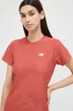 czerwony New Balance t-shirt do biegania Q Speed Damski