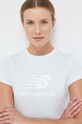 New Balance t-shirt bawełniany nadruk niebieski WT31546IB