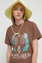 On Vacation t-shirt in cotone marrone