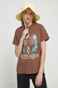 On Vacation tricou din bumbac maro OVC.LT85