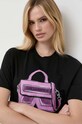 Karl Lagerfeld t-shirt bawełniany czarny 236W1730
