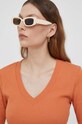 Kratka majica Calvin Klein Jeans oranžna J20J222379