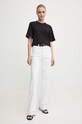 By Malene Birger t-shirt bawełniany Q70728009Z czarny AA00