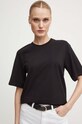 By Malene Birger t-shirt bawełniany czarny Q70728009Z