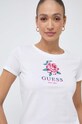 Guess t-shirt bawełniany ROSE biały W4RI37.JA914