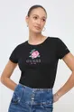 czarny Guess t-shirt bawełniany ROSE