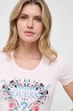 Odzież Guess t-shirt FLOWERS W4RI38.J1314 różowy