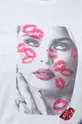 Bavlnené tričko Guess LIPSTICK KISSES Dámsky