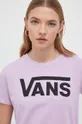 фиолетовой Хлопковая футболка Vans