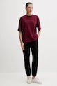 La Mania tricou din bumbac MELANIE burgundia AA00
