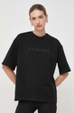 La Mania t-shirt bawełniany czarny MELANIE