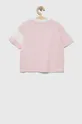 Παιδικό βαμβακερό μπλουζάκι Guess ροζ