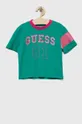 zielony Guess t-shirt bawełniany dziecięcy Dziewczęcy