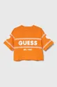 pomarańczowy Guess t-shirt bawełniany dziecięcy Dziewczęcy