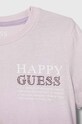 Παιδικό βαμβακερό μπλουζάκι Guess J3YI37.K8HM4.9BYX μωβ AW23