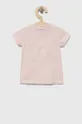 Dječja pamučna majica kratkih rukava Guess roza
