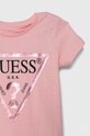 Dziewczynka Guess t-shirt bawełniany dziecięcy K73I56.K8HM0.9BYX różowy