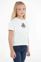 bijela Dječja pamučna majica kratkih rukava Tommy Hilfiger Za djevojčice