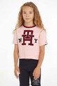 Tommy Hilfiger t-shirt bawełniany dwustronny nadruk różowy KG0KG07701.9BYX