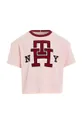Tommy Hilfiger kifordítható pamut póló rózsaszín
