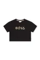 czarny BOSS t-shirt dziecięcy Dziewczęcy