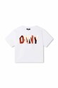 Dkny t-shirt bawełniany dziecięcy nadruk biały D35T08.126.150
