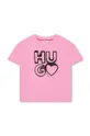 Detské bavlnené tričko HUGO ružová