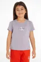ljubičasta Dječja pamučna majica kratkih rukava Calvin Klein Jeans Za djevojčice