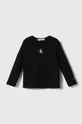 čierna Detská bavlnená košeľa s dlhým rukávom Calvin Klein Jeans Dievčenský