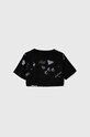 adidas tricou de bumbac pentru copii JG BLUV Q3 AOPT IA1582 negru AW23